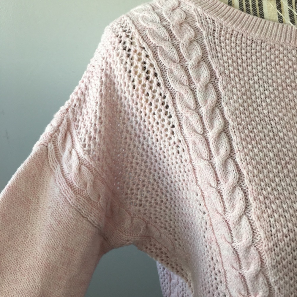 American Eagle Cable Knit Pink Ombré Sweater M - Picture 4 of 13
